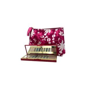 Estee Lauder Pure Color Envy Eye Shadow Palette Nudes & Pink Floral Cosmetic Bag